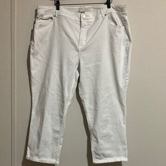 1946 Denim Pants - Elegant Women's Light Gray Capris